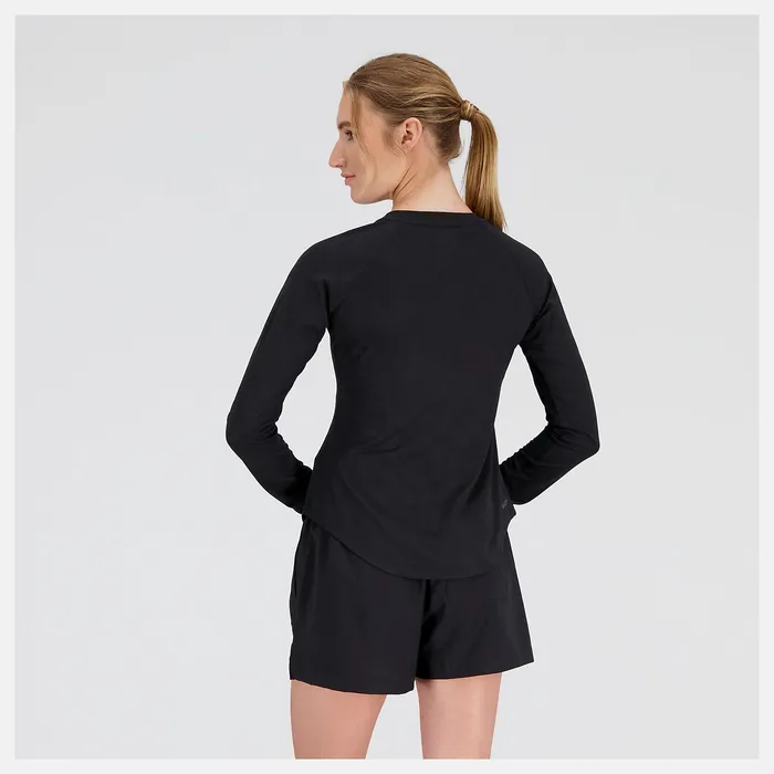 Shirts Women Newbalance Q Speed Jacquard Long Sleeve Black Shirts Women Newbalance Q Speed Jacquard Long Sleeve Black