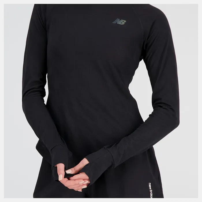 Shirts Women Newbalance Q Speed Jacquard Long Sleeve Black Shirts Women Newbalance Q Speed Jacquard Long Sleeve Black