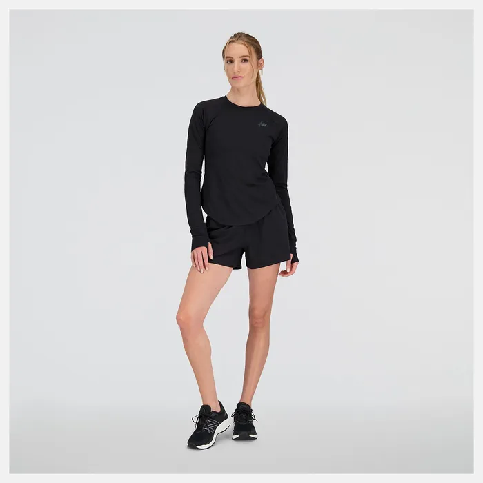 Shirts Women Newbalance Q Speed Jacquard Long Sleeve Black Shirts Women Newbalance Q Speed Jacquard Long Sleeve Black
