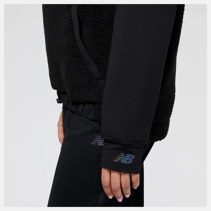 Shirts Women Newbalance Q Speed Sherpa Pullover Black Shirts Women Newbalance Q Speed Sherpa Pullover Black