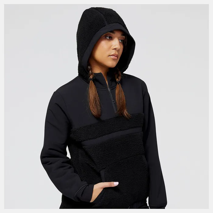 Shirts Women Newbalance Q Speed Sherpa Pullover Black Shirts Women Newbalance Q Speed Sherpa Pullover Black