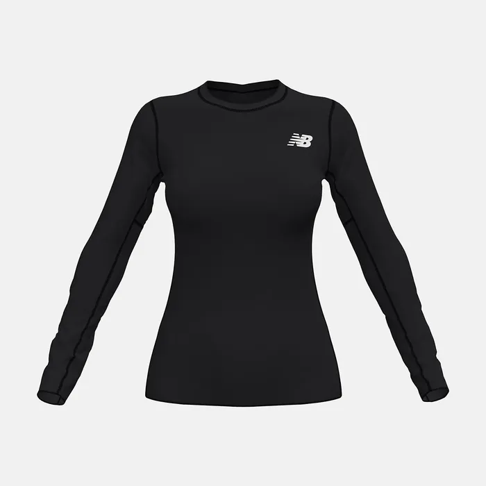 Shirts Women Newbalance W Baselayer Long Sleeve Top Team Black