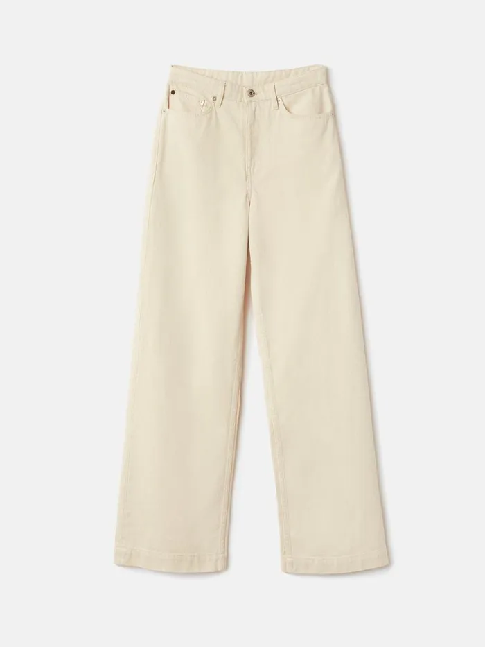 Shop Balfour Long Wide Leg Jean Ecru Jigsaw Trousers