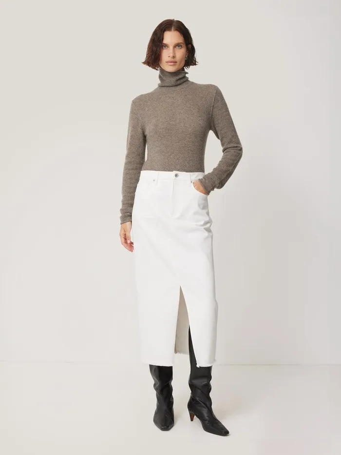 Shop Cloud Cashmere Polo Jumper Taupe Jigsaw Knitwear and Cashmere