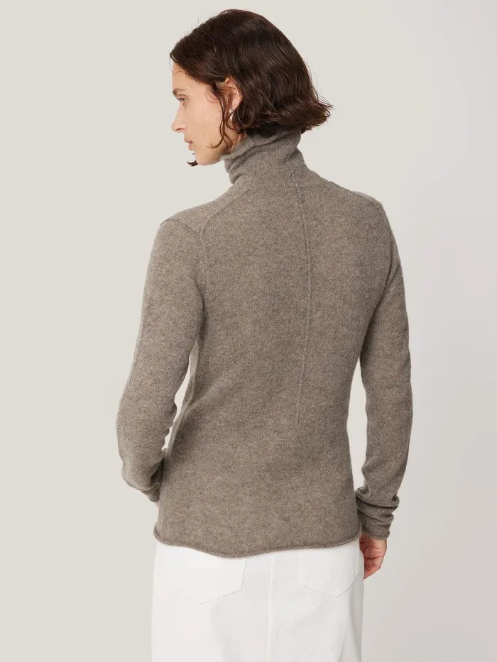 Shop Cloud Cashmere Polo Jumper Taupe Jigsaw Knitwear and Cashmere