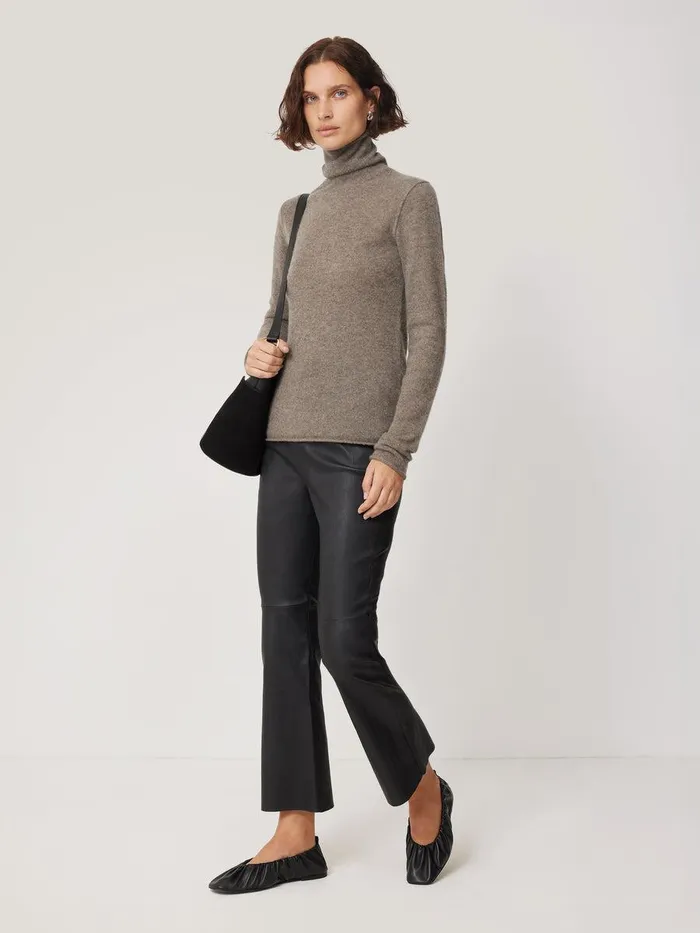 Shop Cloud Cashmere Polo Jumper Taupe Jigsaw Knitwear and Cashmere