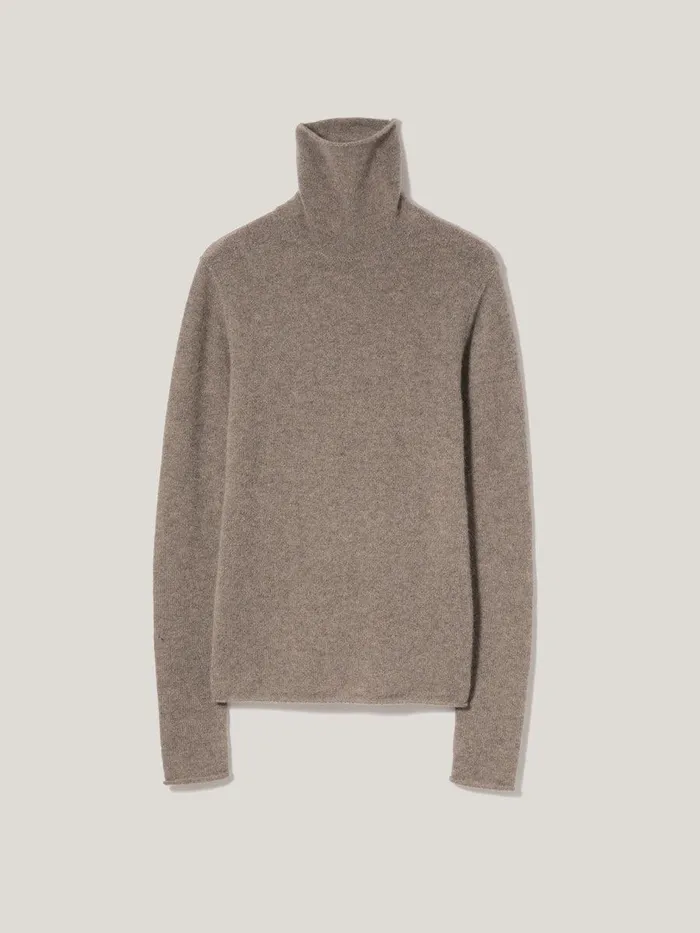 Shop Cloud Cashmere Polo Jumper Taupe Jigsaw Knitwear and Cashmere
