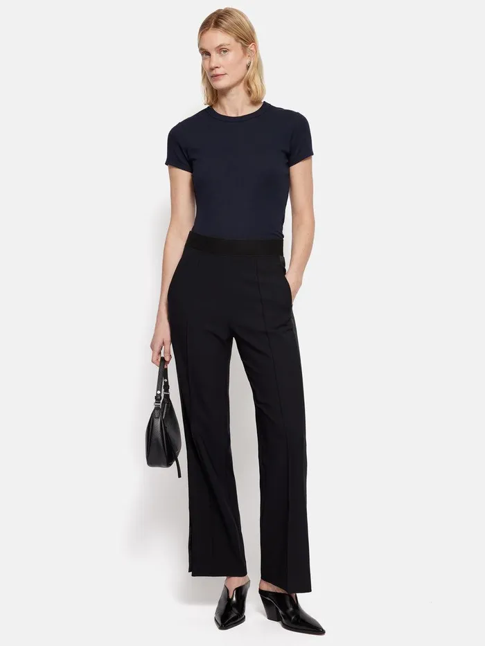 Shop Crepe Split Hem Jogger Black Jigsaw Trousers