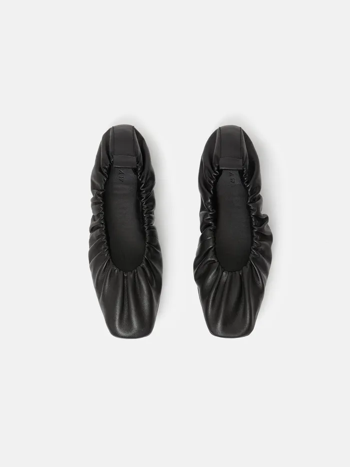 Shop Elasticated Ballerina Black Jigsaw Flats