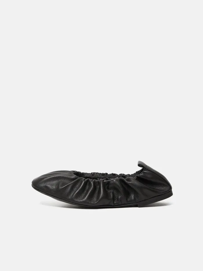 Shop Elasticated Ballerina Black Jigsaw Flats