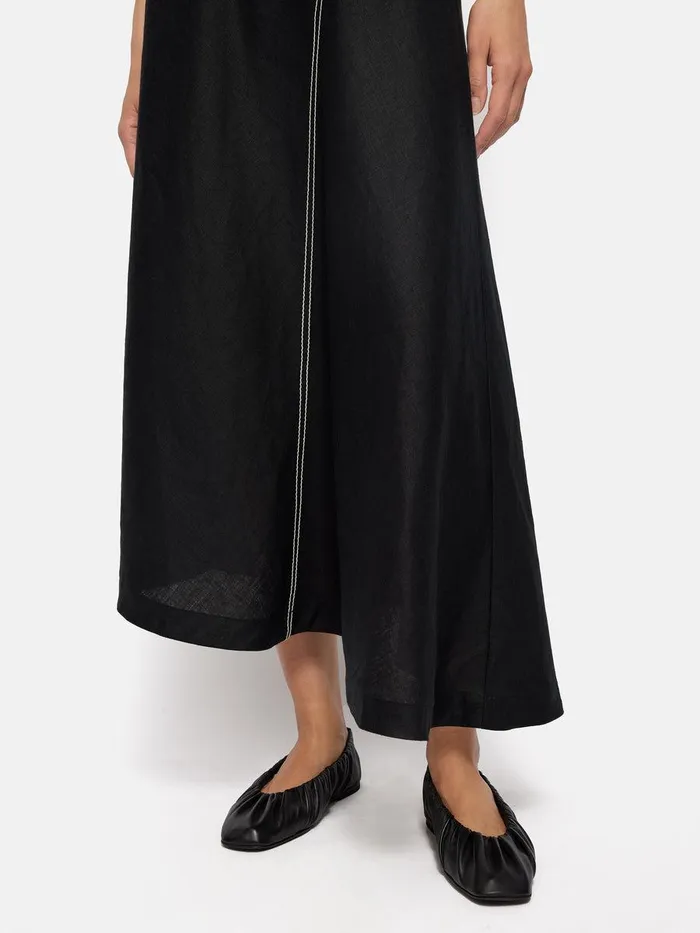 Shop Elasticated Ballerina Black Jigsaw Flats