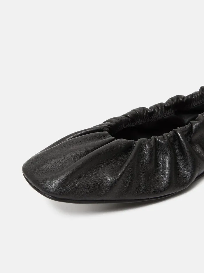 Shop Elasticated Ballerina Black Jigsaw Flats