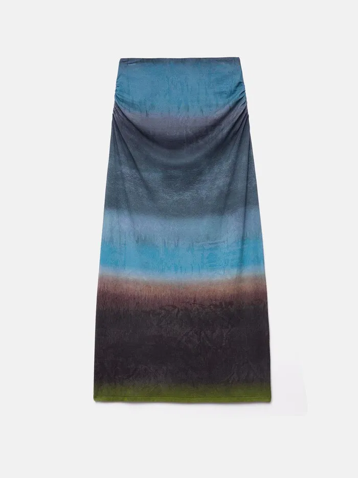 Shop Glazed Abstract Jersey Skirt Brown Jigsaw Skirts