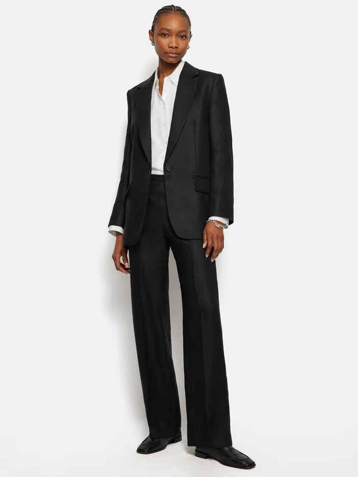 Shop Irish Linen Twill Gibson Jacket Black Jigsaw Tailoring
