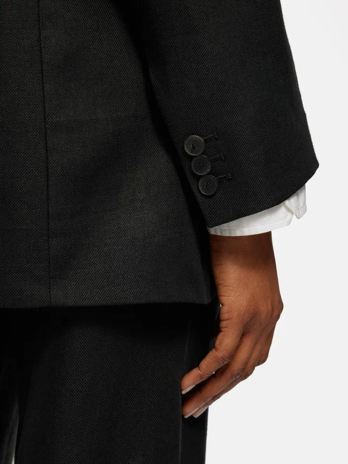 Shop Irish Linen Twill Gibson Jacket Black Jigsaw Tailoring