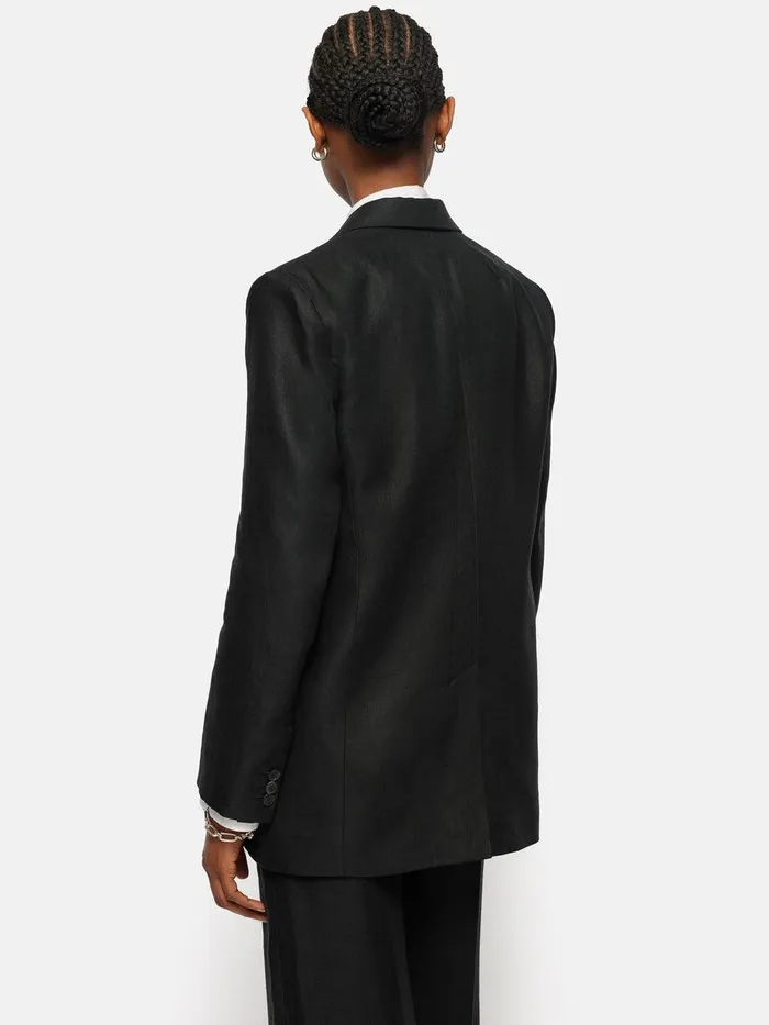 Shop Irish Linen Twill Gibson Jacket Black Jigsaw Tailoring