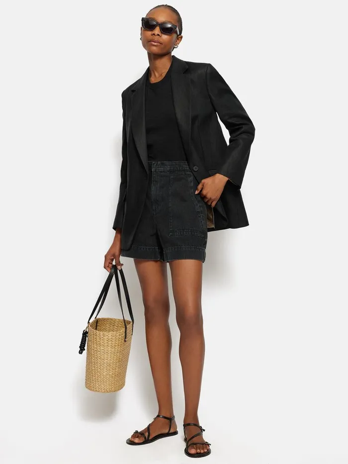Shop Irish Linen Twill Gibson Jacket Black Jigsaw Tailoring