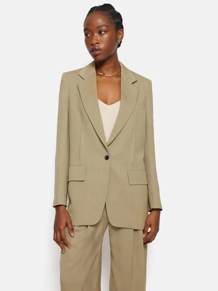 Shop Italian Linen Gibson Blazer Sand Jigsaw Coords