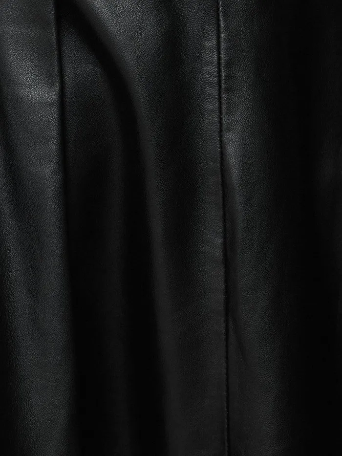 Shop Leather Pleat Midi Skirt Black Jigsaw Skirts