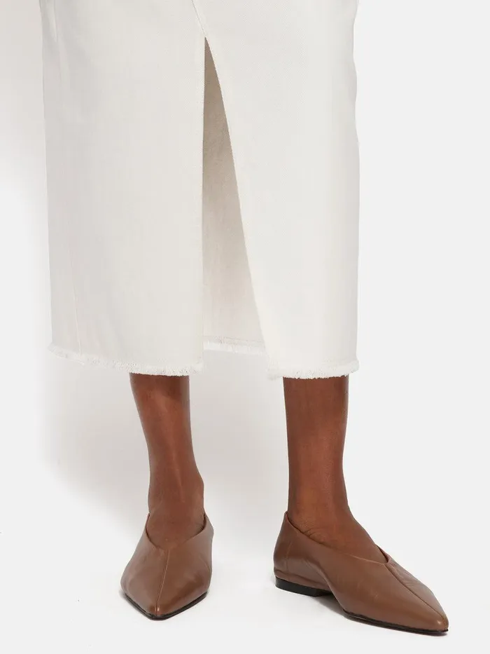 Shop Linnie Flat Pointed Ballerina Tan Jigsaw Flats