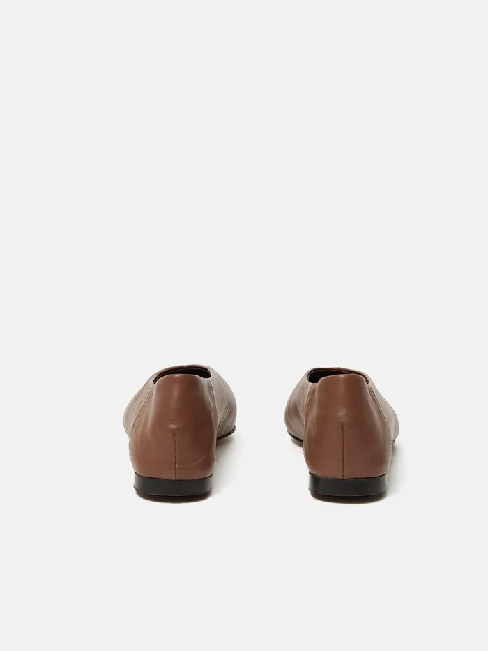 Shop Linnie Flat Pointed Ballerina Tan Jigsaw Flats