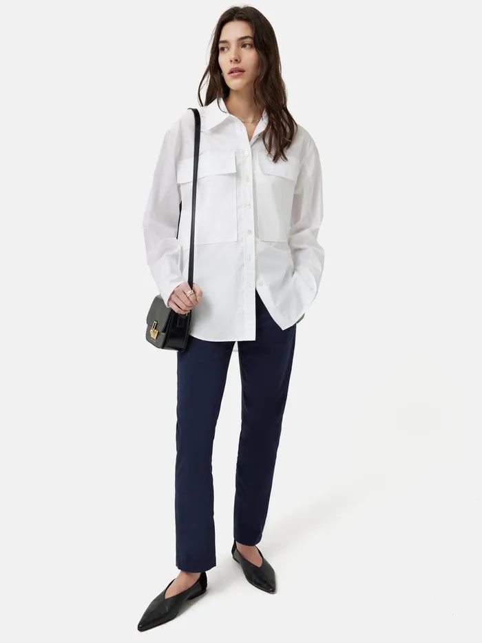 Shop Marden Cotton Chino Indigo Indigo Jigsaw Trousers
