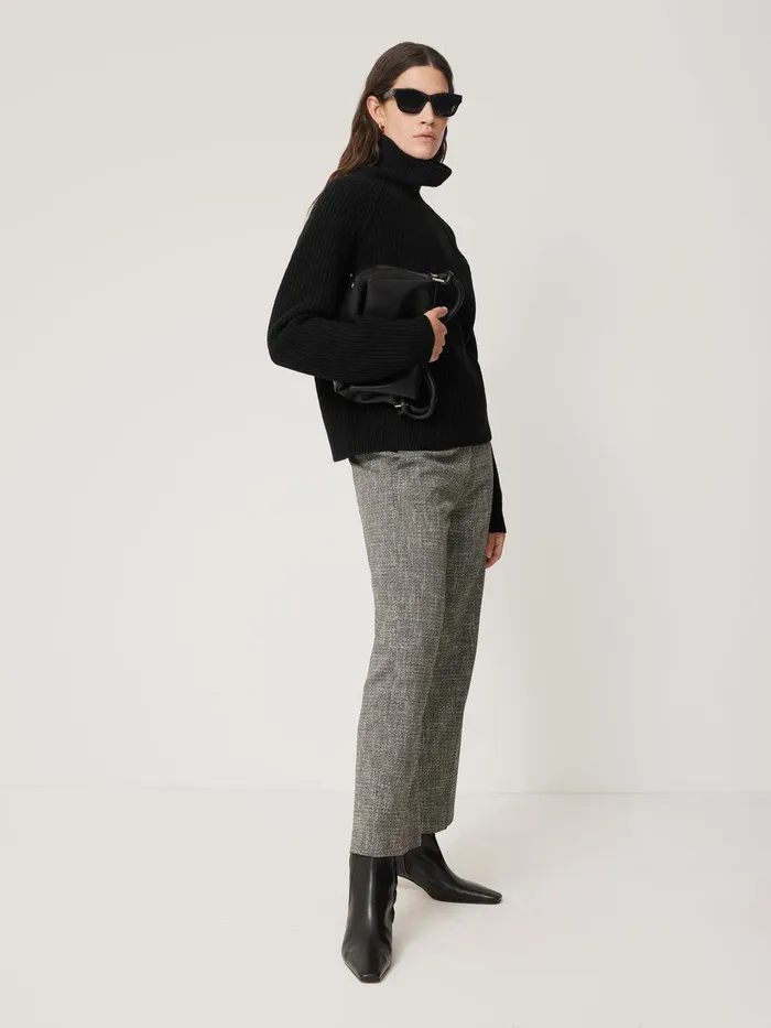 Shop Merino Fishermans Rib Jumper Black Jigsaw Knitwear and Cashmere