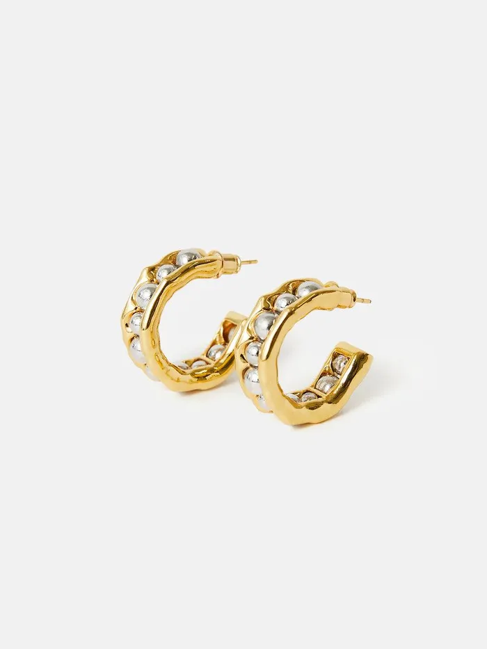 Shop Molten Bead Hoop Earring Multi Jigsaw Jewellery