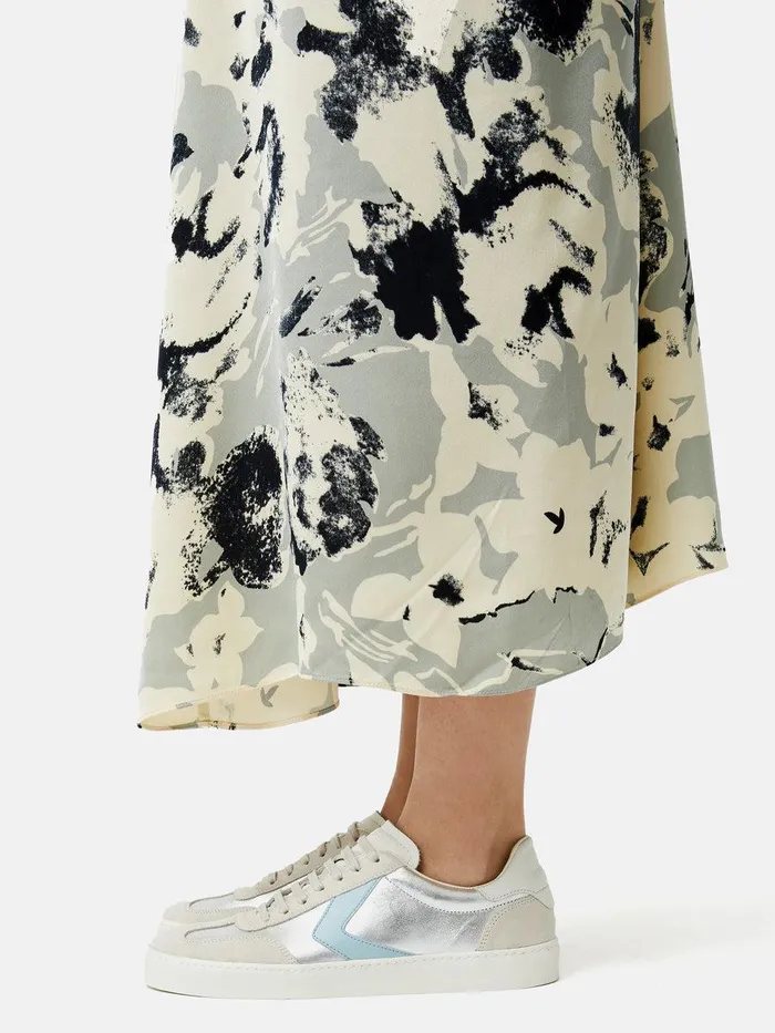 Shop Portland Vintage Classic Trainer Silver Jigsaw Flats