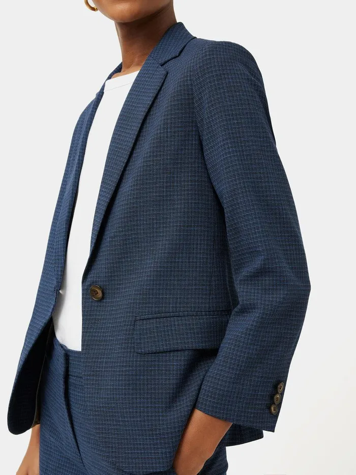 Shop Portofino Brook Check Jacket Navy Jigsaw Coats and Jackets