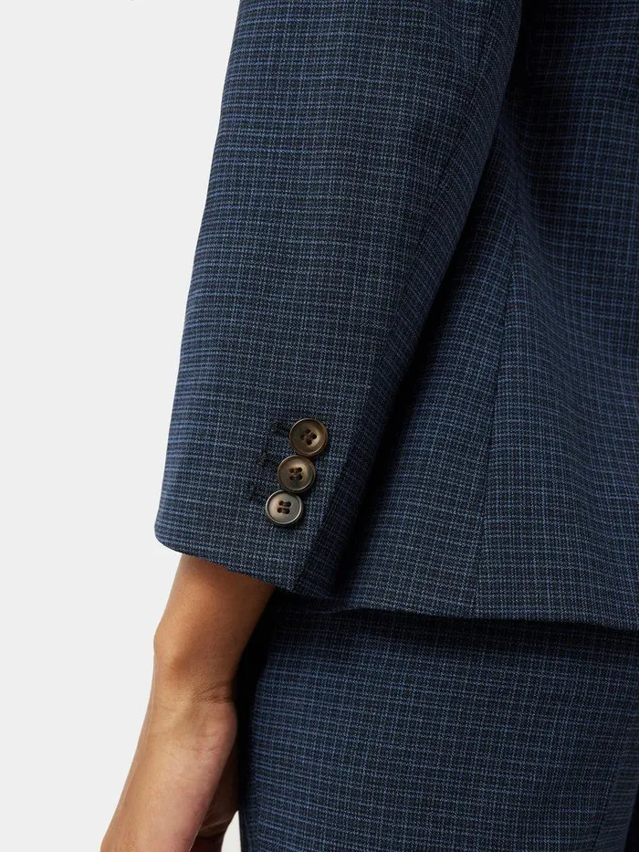 Shop Portofino Brook Check Jacket Navy Jigsaw Coats and Jackets