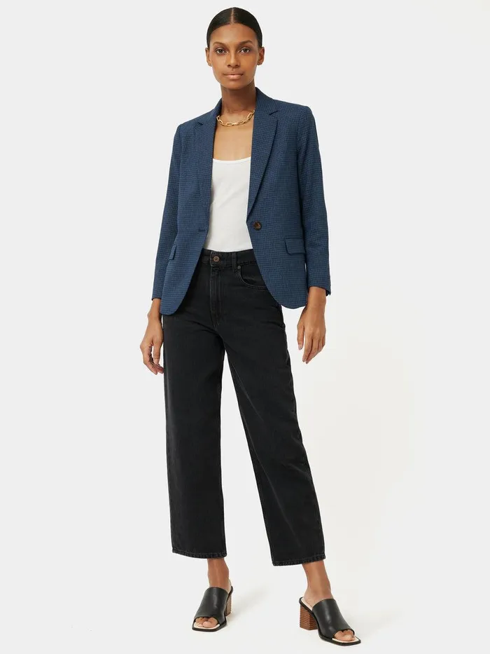 Shop Portofino Brook Check Jacket Navy Jigsaw Coats and Jackets
