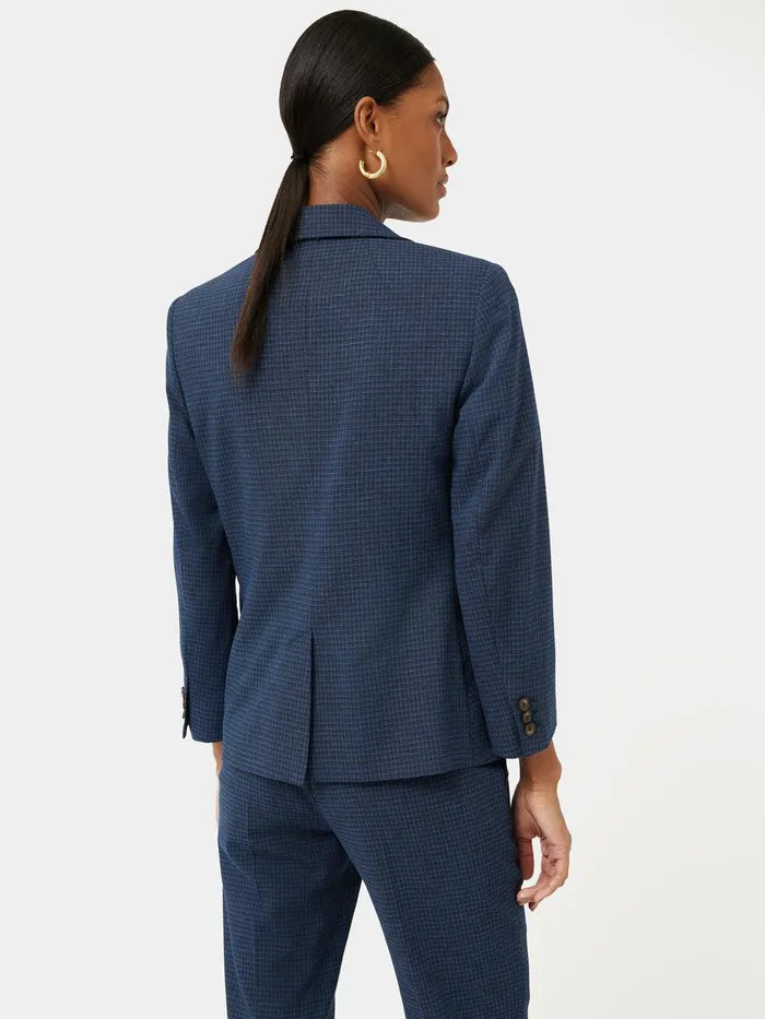 Shop Portofino Brook Check Jacket Navy Jigsaw Coats and Jackets