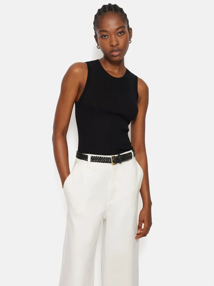 Shop Rib Knitted Tank Black Jigsaw Knitwear and Cashmere