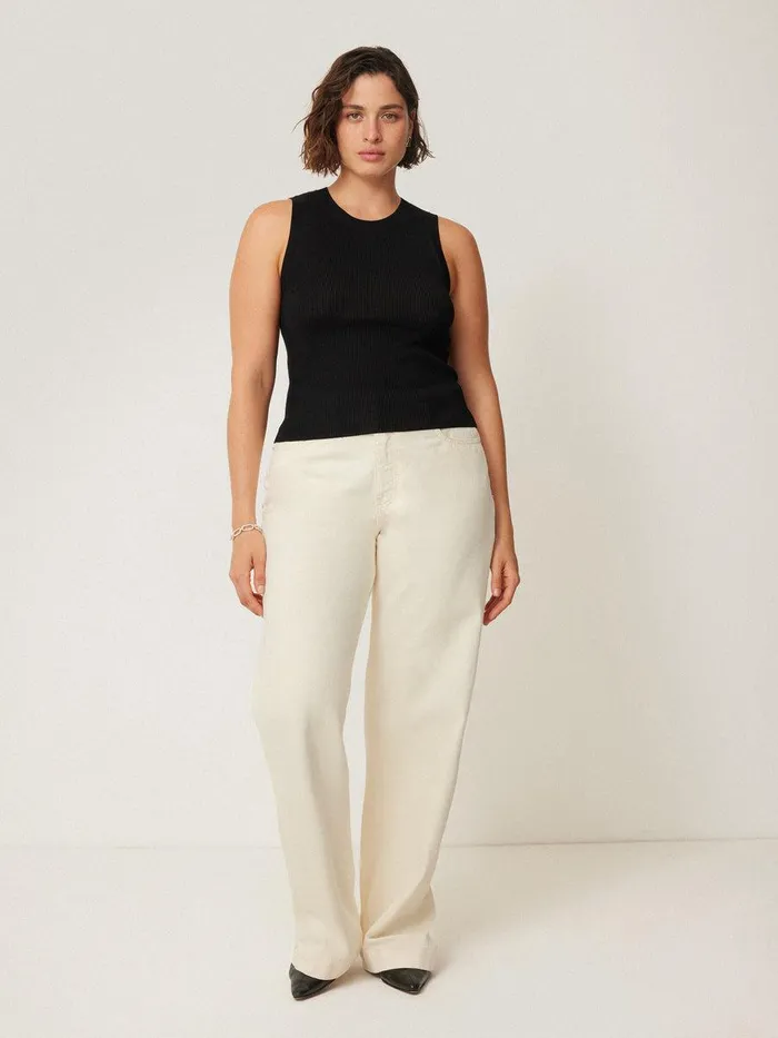 Shop Rib Knitted Tank Black Jigsaw Knitwear and Cashmere