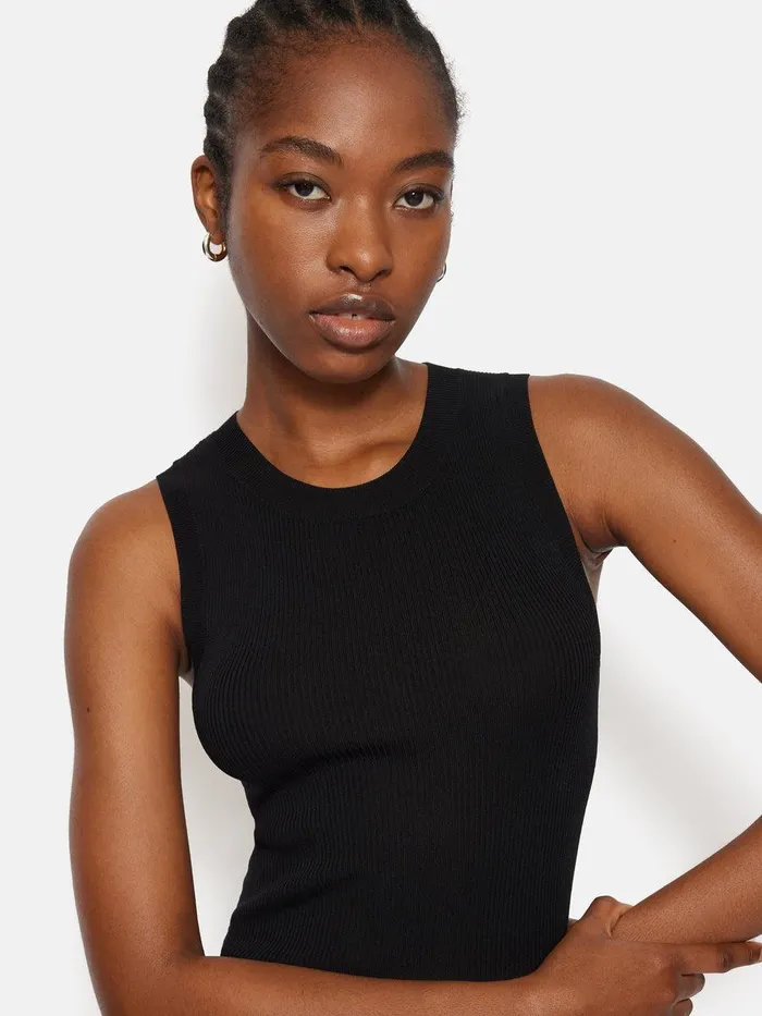 Shop Rib Knitted Tank Black Jigsaw Knitwear and Cashmere