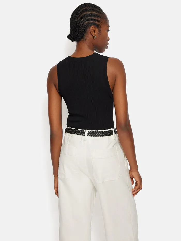 Shop Rib Knitted Tank Black Jigsaw Knitwear and Cashmere