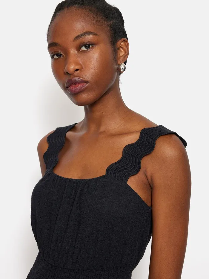 Shop Ric Rac Shirred Dress Navy Jigsaw Dresses and Jumpsuits