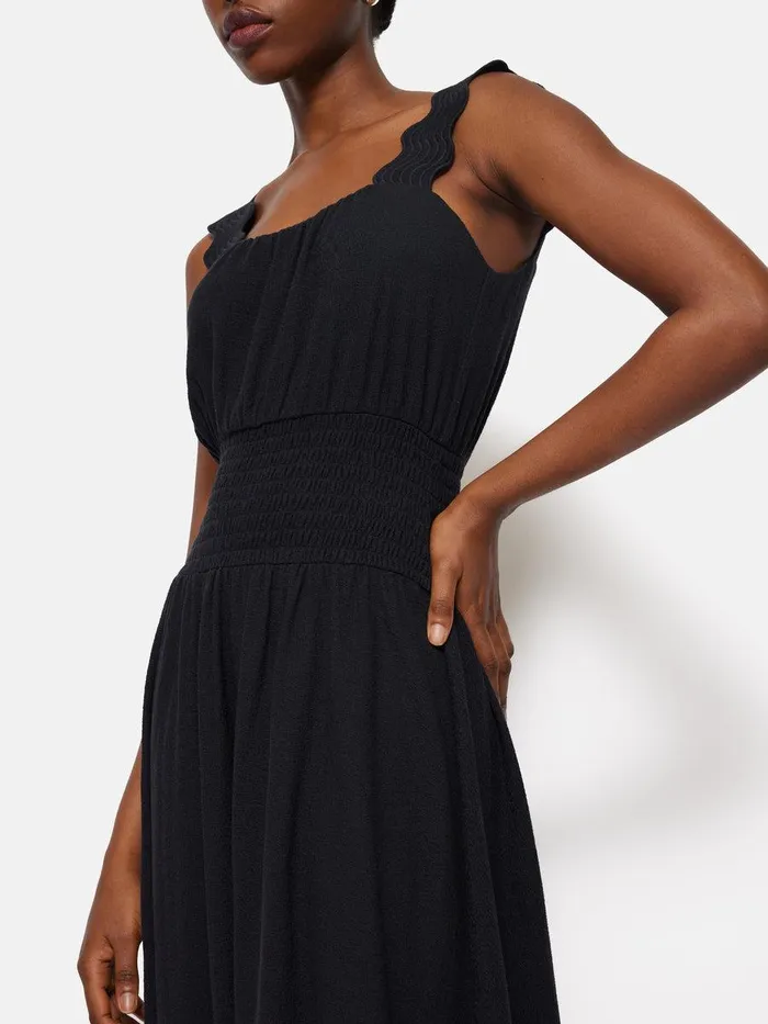 Shop Ric Rac Shirred Dress Navy Jigsaw Dresses and Jumpsuits