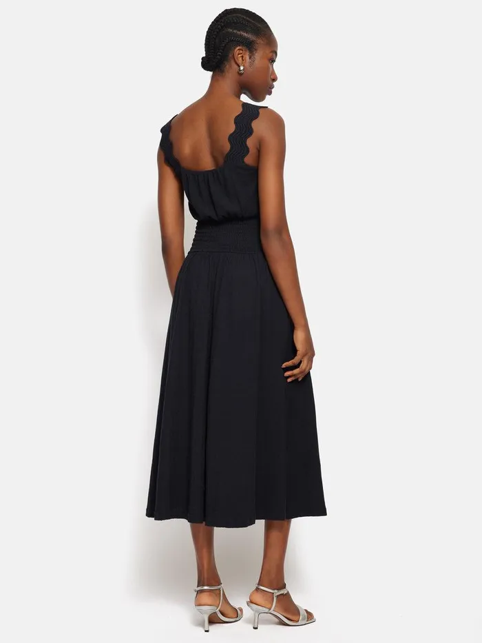 Shop Ric Rac Shirred Dress Navy Jigsaw Dresses and Jumpsuits