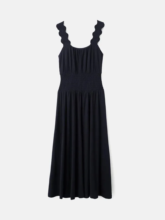 Shop Ric Rac Shirred Dress Navy Jigsaw Dresses and Jumpsuits