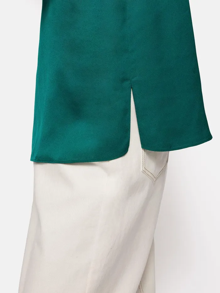 Shop Satin Sleeveless Top Green Jigsaw Shirts and Tops