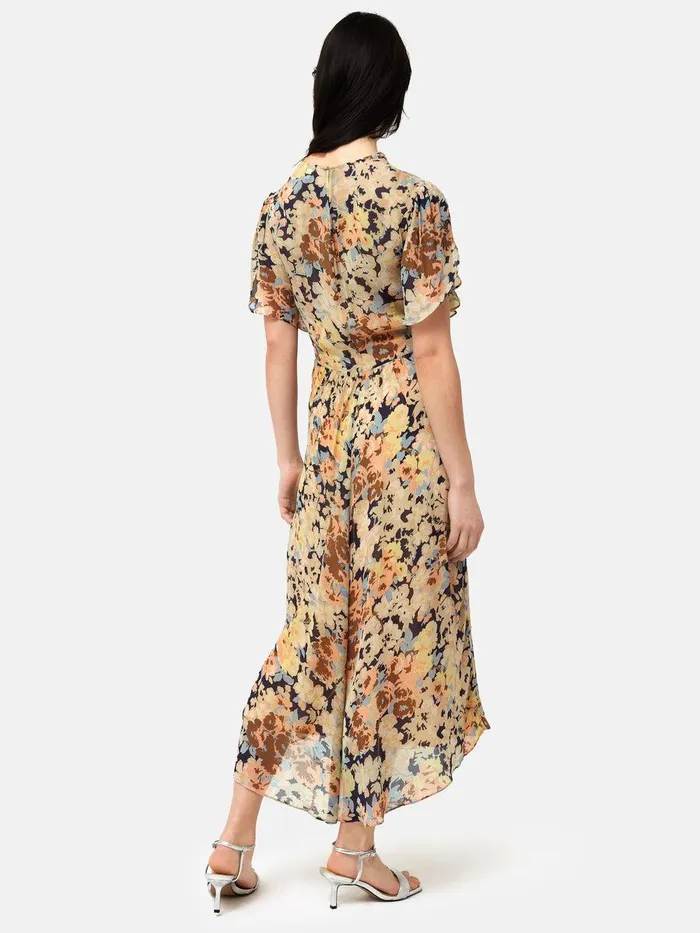 Shop Sheer Petal Crinkle Dress Peach Jigsaw Dresses and Jumpsuits