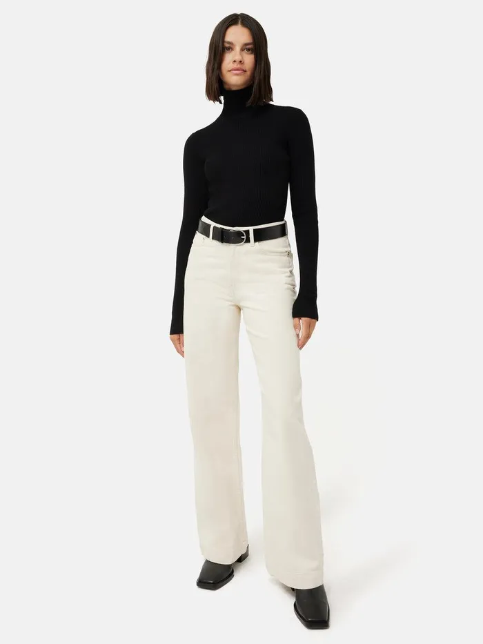Shop Slash Back Polo Neck Jumper Black Jigsaw Knitwear and Cashmere