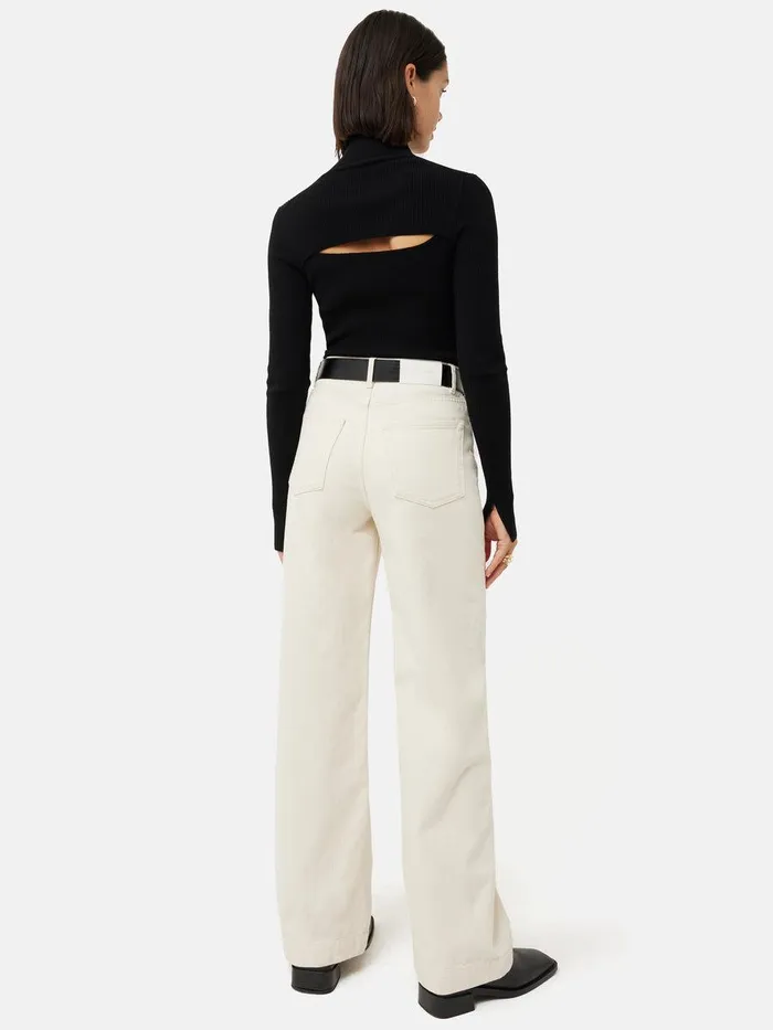 Shop Slash Back Polo Neck Jumper Black Jigsaw Knitwear and Cashmere