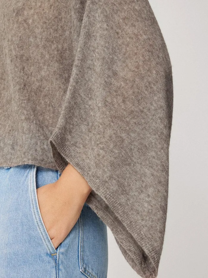 Shop Soft Gauzy Knit Poncho Jumper Taupe Jigsaw Knitwear and Cashmere