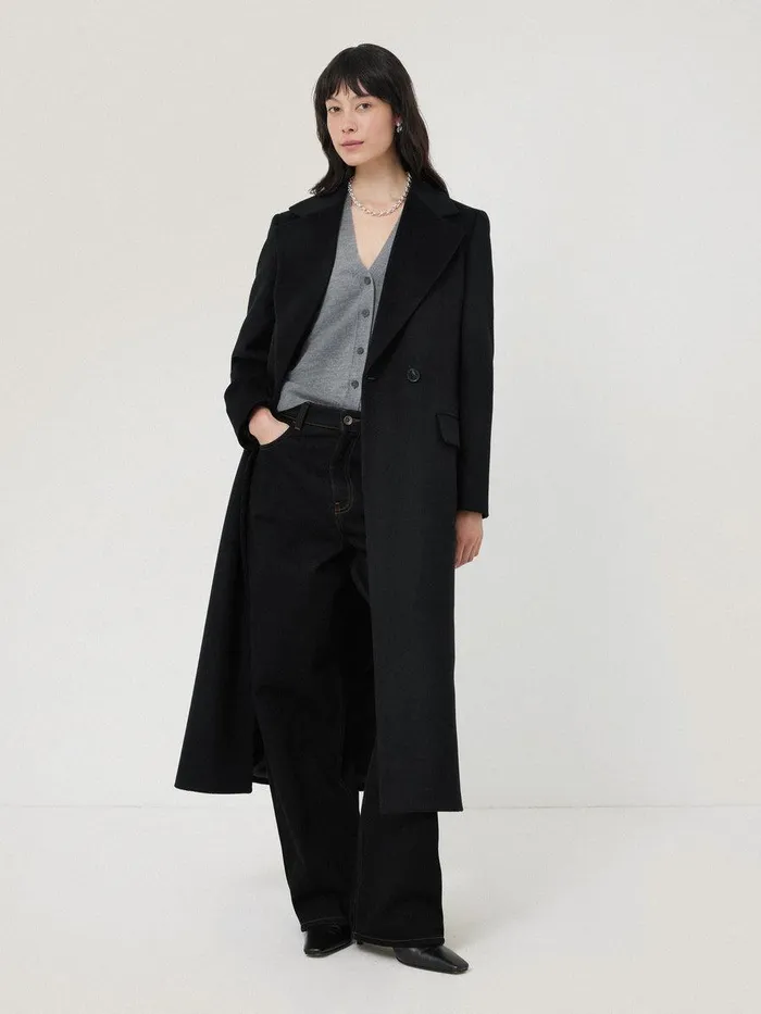 Shop Wool Maxi City Coat Black Jigsaw Coats and Jackets