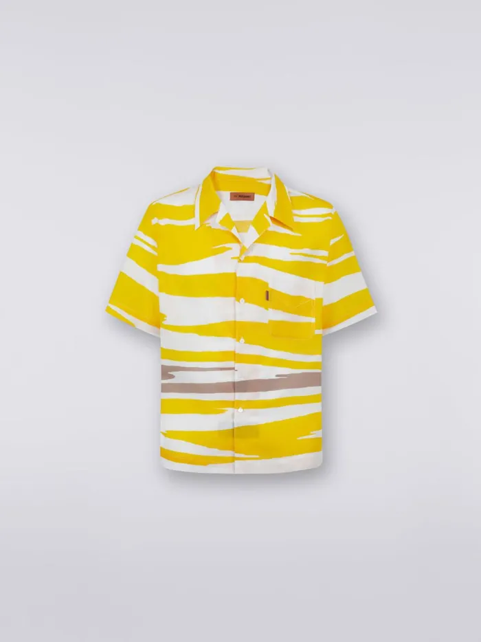 ShortSleeved Cotton Bowling Shirt Multicoloured Men Missoni Shirts