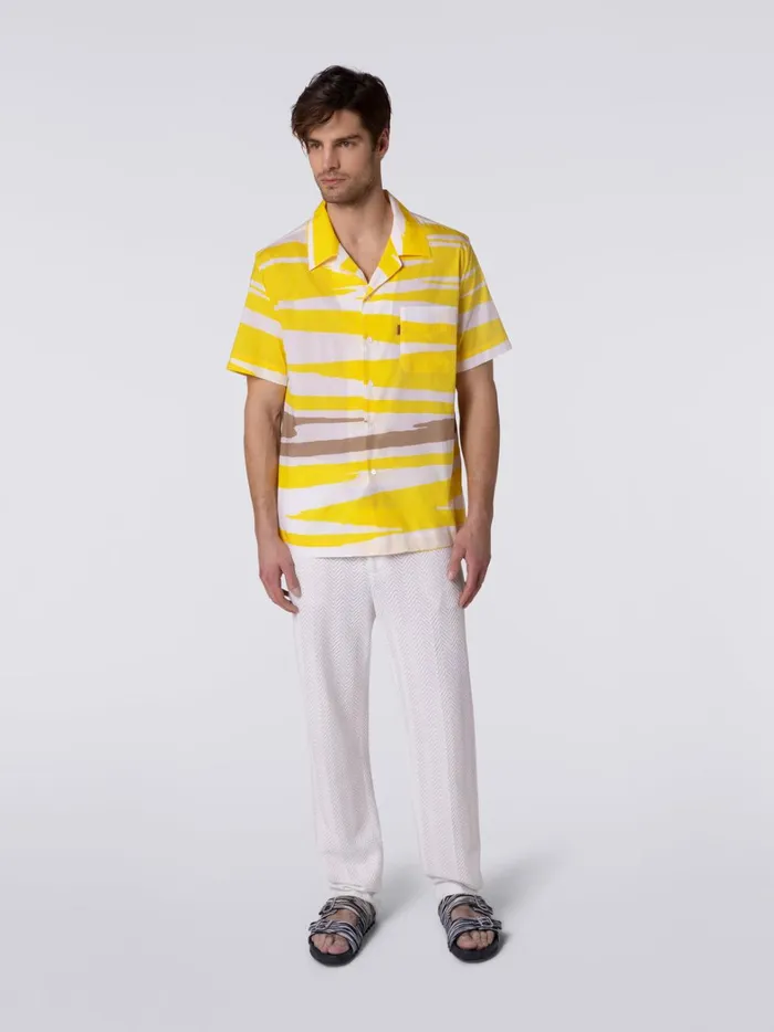 ShortSleeved Cotton Bowling Shirt Multicoloured Men Missoni Shirts