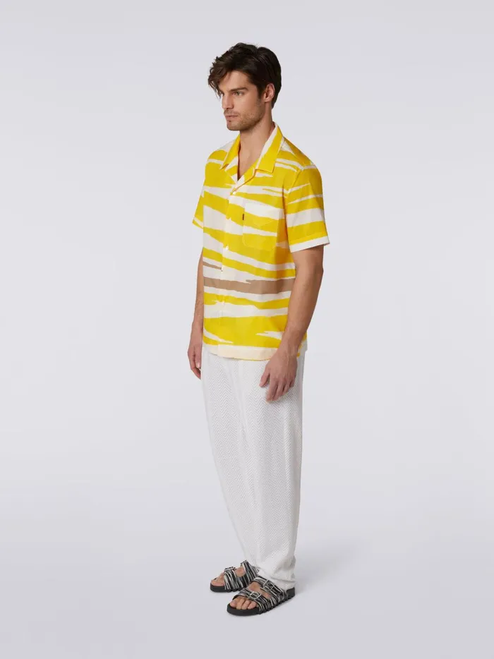ShortSleeved Cotton Bowling Shirt Multicoloured Men Missoni Shirts